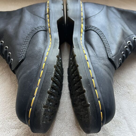 Dr. Martens 20846 Black Smooth Leather 8-Eye Combat Boot Men 9 Women 10 Grunge - Picture 7 of 16